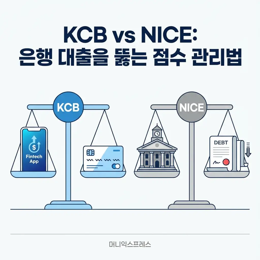 KCB NICE 신용점수 평가 기준 차이 은행 대출 승인 위한 신용등급 관리 전략 비교