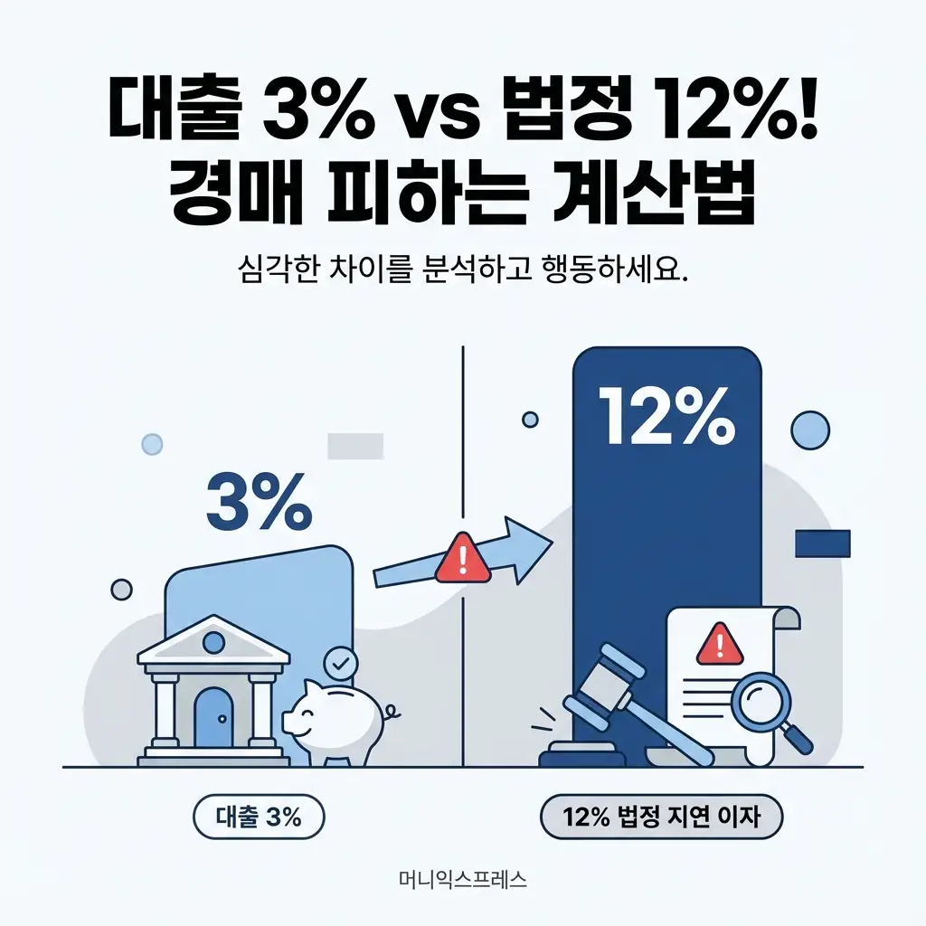 대출 3% 법정 12% 지연 이자 경매 피하는 계산법 이자 차이 분석 채무 조정 꿀팁