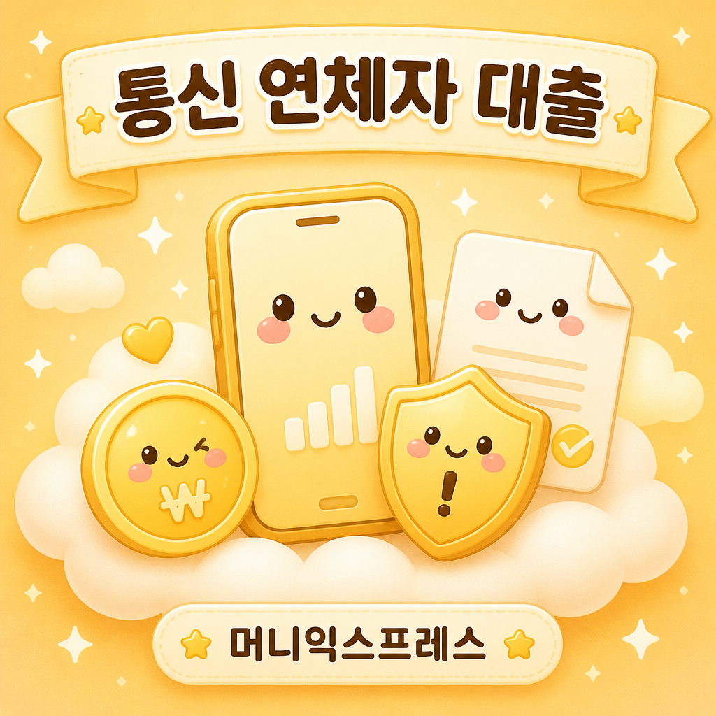 통신 연체자 대출 자격과 주의사항 안내 일러스트