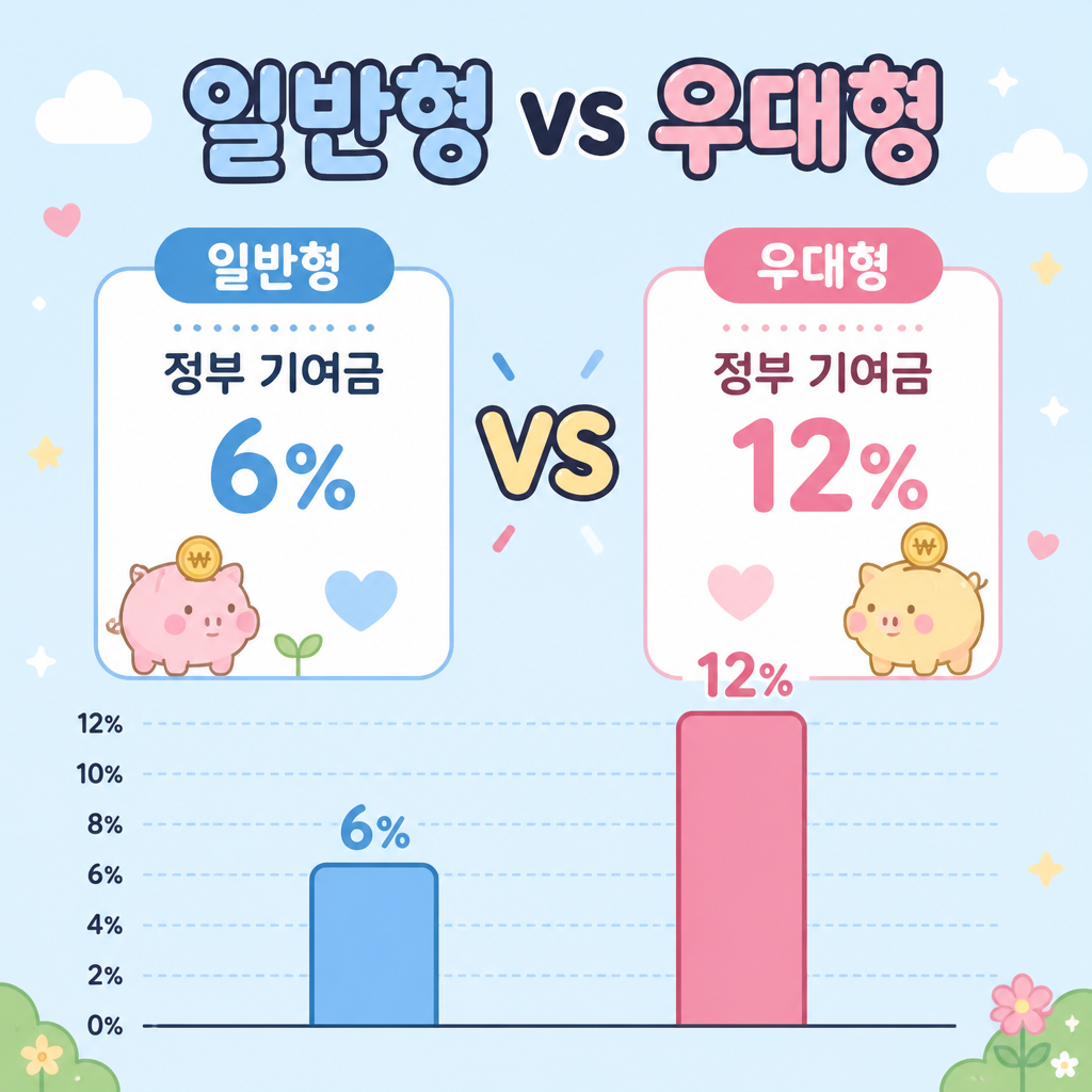 청년미래적금 일반형 우대형 정부 기여금 비교
