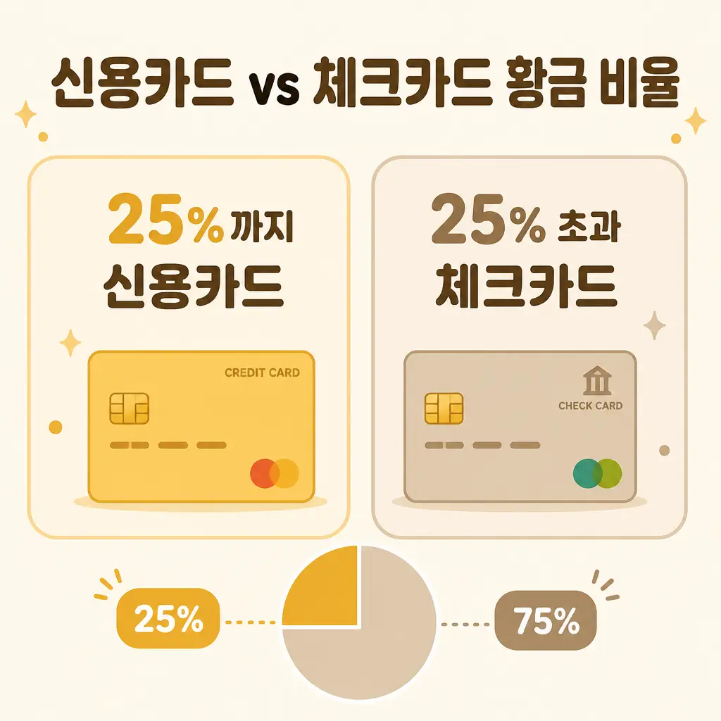 신용카드와 체크카드 황금 비율