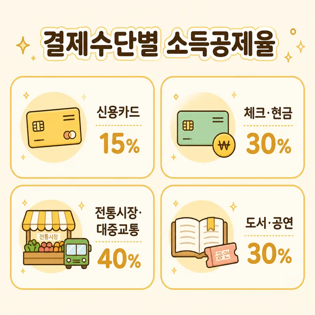 결제수단별 소득공제율