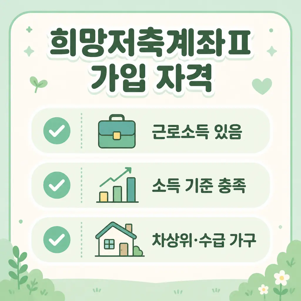 희망저축계좌2 가입 자격