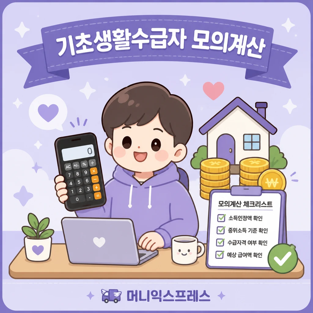 기초생활수급자 모의계산 소득인정액과 급여 자격 판정 안내